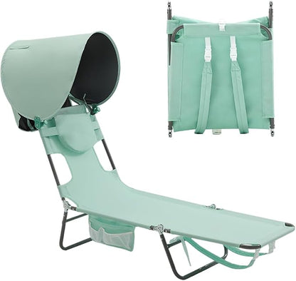 SUNNYFEEL Tanning Chair with Canopy, Face Down Lounger with Backpack Straps | Tanning Chair with Canopy, Face Down Lounger with Backpack Straps