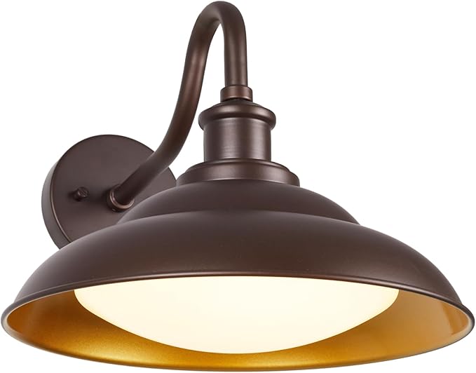 LED Outdoor Barn Lights, 12'' Farmhouse Exterior Wall Light Fixtures Wall Mount, Bronze Porch Lights Outside with Adjustable Color Temperature, Outdoor & Indoor, Oil Rubbed Bronze,1 Pack