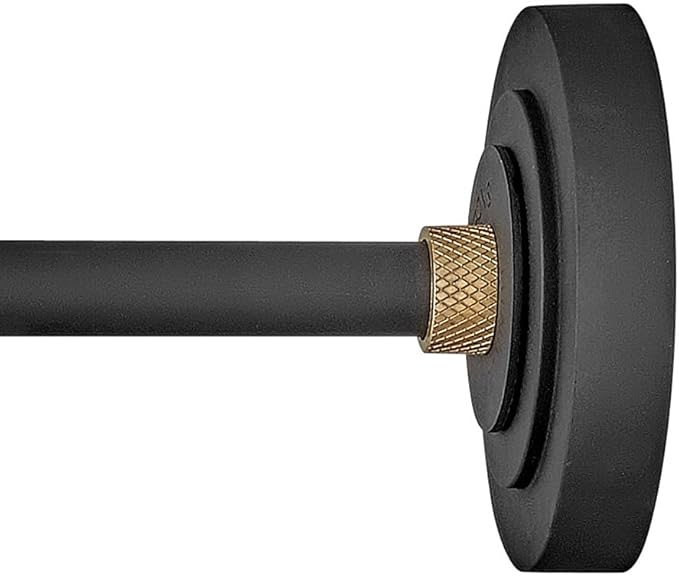 Hinkley Foundry Classic Medium Straight Arm Barn Light - Traditional, 1-Light, Aluminum, Dark Sky - Textured Black with Brass Accents