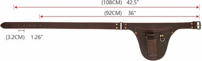 Tourbon Genuine Leather Florist Tool Belt Gardening Bag Gardener Farmer Tools Holster Waist Pouch Electrician Carpenter Organizer Kit 3 Pockets (Brown, 42 inches)