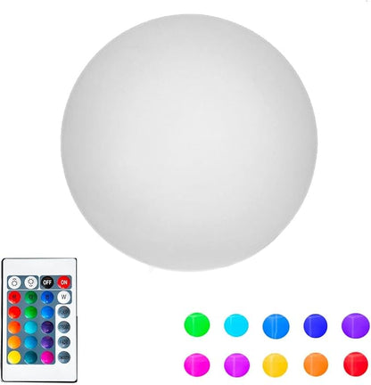 Novelty Lights 6 Inch RGB Sphere Rechargeable Night Light, Waterproof Mood Lighting with Remote Control, Color-Changing Glow Sphere for Indoor/Outdoor Use