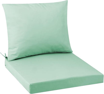 Outdoor Seat Cushion Set 22 x 22 In, Water-Resistant & Fade-Resistan, Patio Furniture Cushions with Removable Cover Deep Seat & Back Cushion with Handle and Adjustable Straps for Chair Sofa,1PC