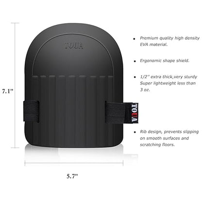 TOUA Gardening Knee Pads Lightweight Waterproof Foam Kneepads with Soft Inner Layer, Unisex-Adult, Easy Fit & Clean with Adjustable Straps for Home, Work, Garden, Cleaning, Flooring, Construction Work(Black)