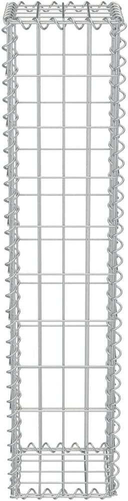Galvanized Steel Gabion Wall with Covers, Gabion Mesh Wire Wall Panel Galvanized Steel Garden Stone Wire Basket Fencing Patio Decorative Fence, 7.87"x7.87"x39.4",-175
