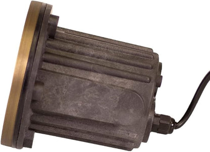 12V Brass In-Ground Well Light (Open Top) with 5W 2700K Warm White MR16 LED Bulb & PVC Sleeve for Low Voltage Landscape Lighting of Outdoor Pathway, Garden, Shrubs, Columns or Trees
