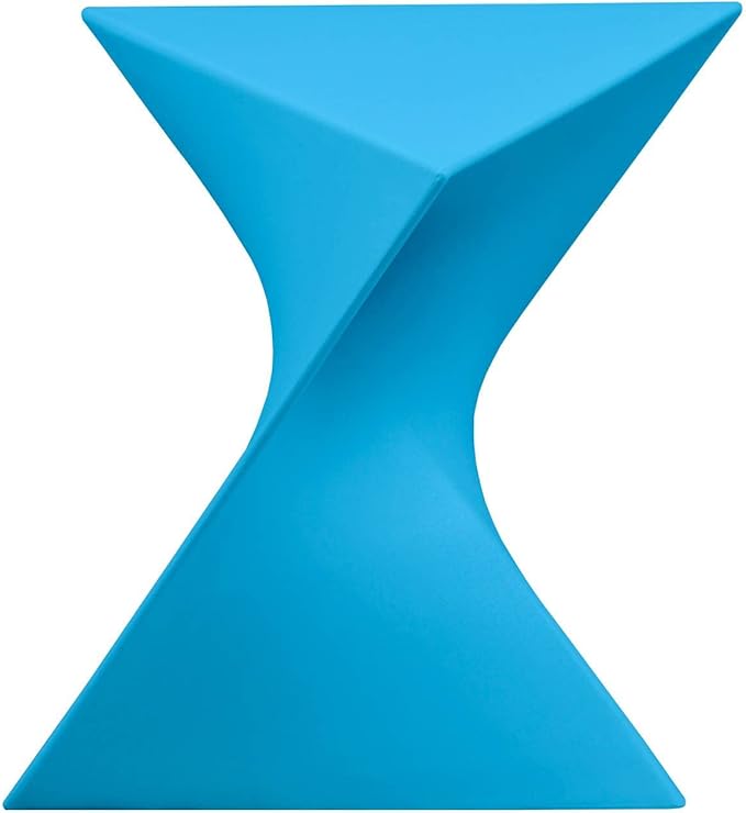 LeisureMod Danbury 15.75" Stackable Side Table - Weather-Resistant Triangular Plastic Accent End Table for Living Room, Backyard, or Lawn (Blue, Set of 4)
