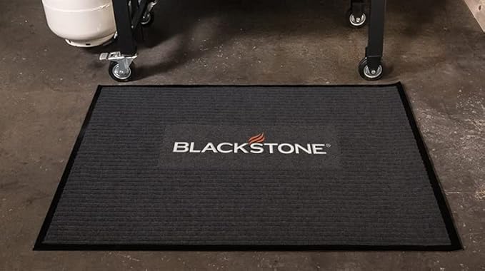 Blackstone Griddle Accessories Grill Splatter Mat (43.5" x 30.5"), 5036, Under The Grill Mat for Patio & Deck Protection – Outdoor BBQ Grilling Barbecue Pad for Gas Grill, Garage, Black.
