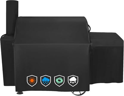 Grill Cover Compatible with Char-Griller Grand Champ Charcoal Grill and Offset Smoker Model #8250, 71" L x 25" W x 51" H, Heavy-Duty 600D Waterproof
