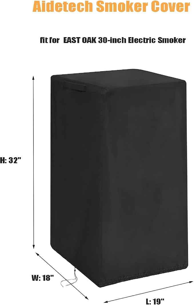 Smoker Cover for East Oak 30-inch Electric Smoker, Waterproof Outdoor Smoker BBQ Cover- 19" L x 18" W x 32" H