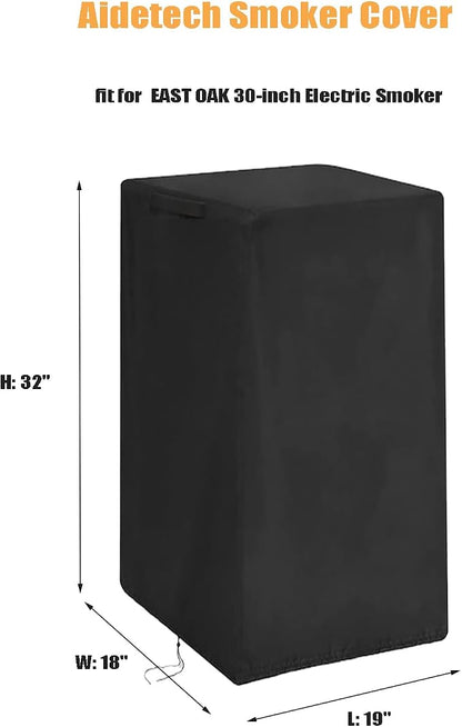 Smoker Cover for East Oak 30-inch Electric Smoker, Waterproof Outdoor Smoker BBQ Cover- 19" L x 18" W x 32" H