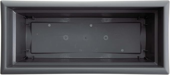 Bloem Veranda 26" Charcoal Deck Box Planter with Optional Knock-Out Drainage Holes