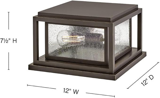 Hinkley Republic Small Pier Mount Lantern 12V, Low Voltage Oil Rubbed Bronze