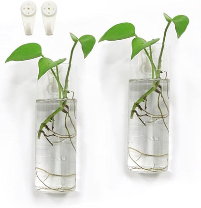 Wall Planters for Indoor Plants,Wall Hanging Terrarium Planters,Glass Wall Planters for Floral Arrangement,Hanging Plant Holder, Wall Vase,Wall Mounted Planters (2 Glass Wall Planter)