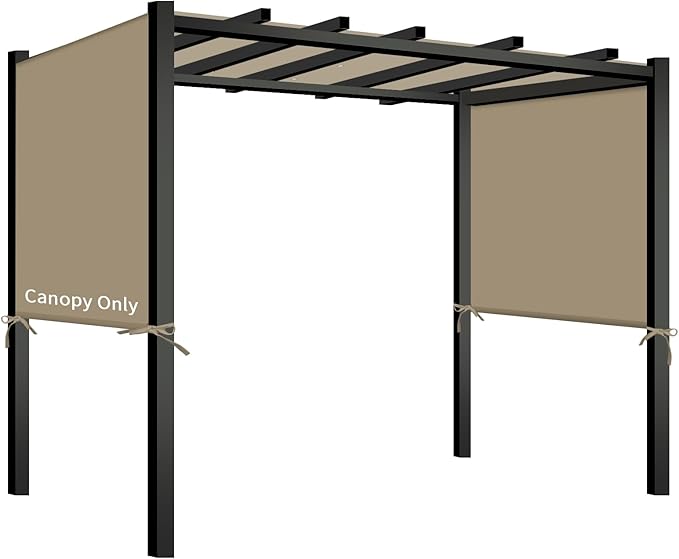 Universal Canopy Cover Replacement for 17x6.8 Ft Outdoor Pergola Structure, Garden Pergola Shade for Gazebo Patio Porch Balcony, Outdoor Waterproof Pergola Canopy Top(Cover Only) (Khaki)
