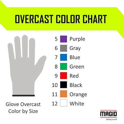 MAGID D-ROC AeroDex Cut-Resistant Gloves, 7/S, 1 Pair, Nitrile, Breathable, Lightweight Fabric Construction Gloves for Women (Blue/Black)