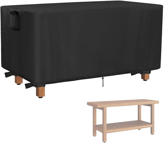 Outdoor Bench Cover, 36inch Waterproof Wooden Bench Cover Rectangle for Patio Teak Bench Farmhouse, Black-36"L x 14" W x 18" H