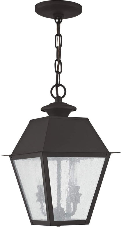 Livex Lighting 2167-07 Mansfield 2-Light Outdoor Hanging Lantern, Bronze