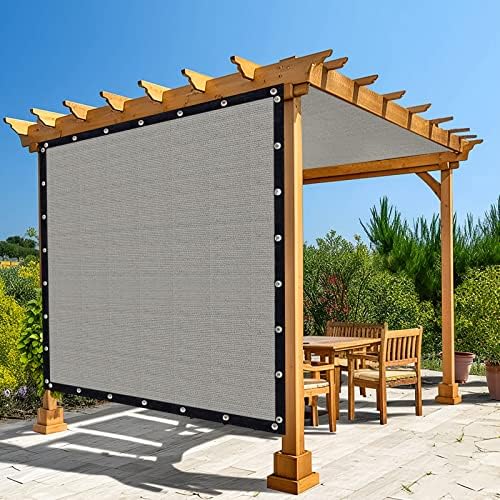Amagenix 90% Shade Fabric 6'X 14' Light Gray Sun Shade Cloth with Grommets for Pergola Replacement Shade Cover Canopy, Heavy Duty, Cable Zip Ties Included (We Customized)