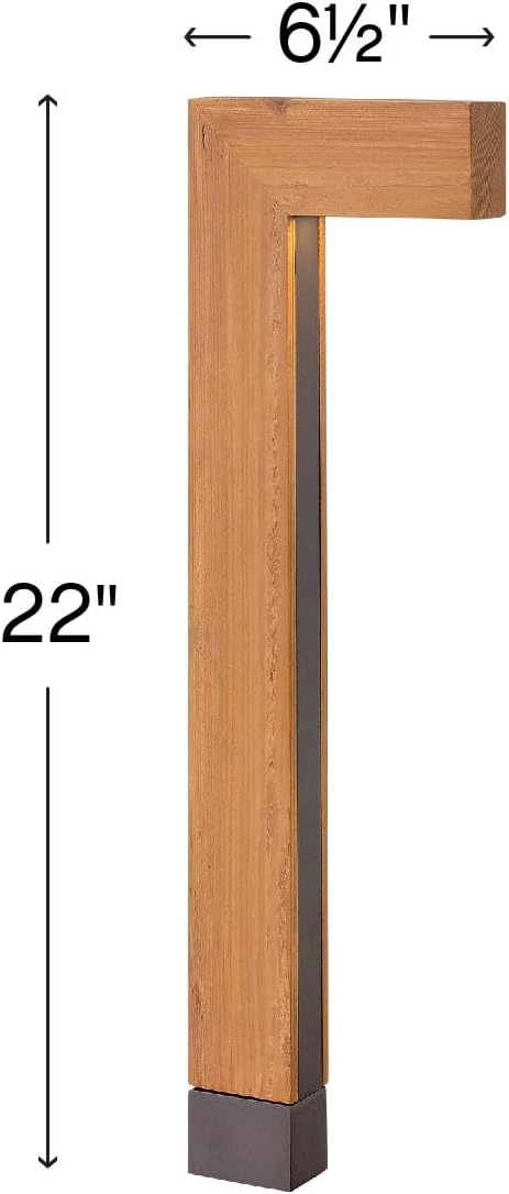 Hinkley Atlantis 1518CD-LL Large LED Low Voltage Landscape Pathway Light - 12v, Dimmable, Aluminum & Natural Wood - Cedar