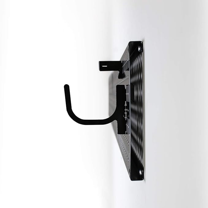 Wall Control Garage Storage Rack Lawn & Garden Tool Organization Wall Mount Organizer - Easy to Install 64" Wide Heavy Duty Metal Pegboard Set (Black Pegboard)