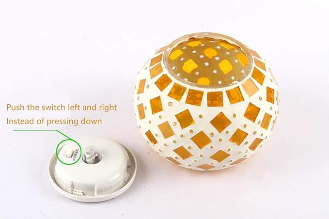 Waterproof Color Changing Table Lamp, Solar Powered Mosaic Glass Ball LED Garden Lawn Night Light Lamps, Party Lights for Home,Yard, Indoor,Outdoor Decoration Lights (Yellow Square)