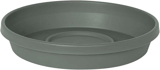 Bloem Terra Resin Saucer Tray: 8" Bottom Width - Basil Green - Matte, Durable, Ribbed Bottom, Indoor and Outdoor, Fits 10" Terra Pots