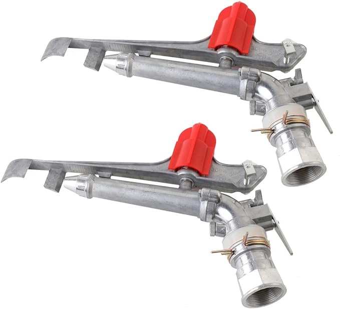 1.5" Agriculture Irrigation Spray Gun Sprinkler Large-Area Irrigation Spray Gun Garden Farm Watering Sprinkler 360° Adjustable Watering for Farms, Orchards, Tea Gardens, Forestry,Pack of 2