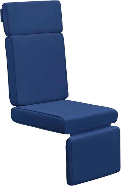 ATR ART TO REAL Outdoor Recliner Replacement Cushion, High Back Chair Cushions Patio Wicker Reclinning Chairs Seat Pad, Removable Cover, Waterproof, UV Resistant (Style A, Navy Blue)