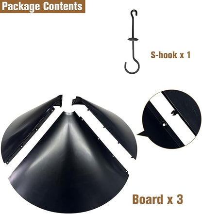 Garbuildman Squirrel Baffle for Bird Feeder Pole, Outside Hanging Mount Bird House Guard for Outdoor Shepherd’s Hook,19 Inch Diameter, 1 Pack
