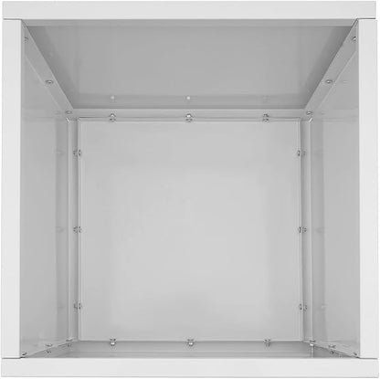 20Inch Steel Planter Box Metal Planter Large Tall Square Planters for Indoor Outdoor Plants, Heavy Duty Flower Pot for Patio, Yard, Garden (White, 20" L x 20" W x 20" H)