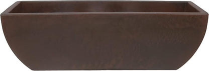 31.5" Wide Planter | Eco-Friendly Large Planter for Indoor or Outdoor Deck/Porch | Durable All-Weather Use Modern Pot for Shrubs, Flowers, Plants - Brown