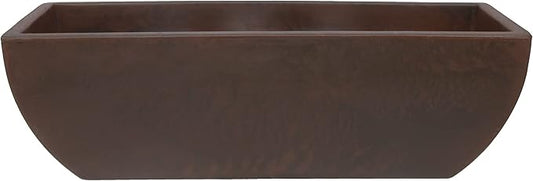 31.5" Wide Planter | Eco-Friendly Large Planter for Indoor or Outdoor Deck/Porch | Durable All-Weather Use Modern Pot for Shrubs, Flowers, Plants - Brown