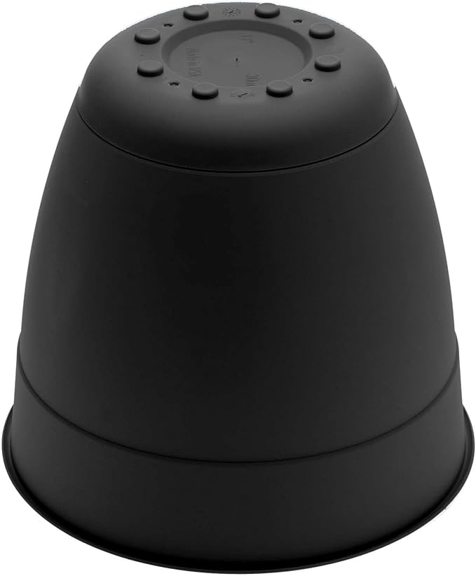 Bloem Dayton 6" Black Recyled Plastic Planter Pot with Drainage Holes and Removable Saucer for Indoor and Outdoor Gardening