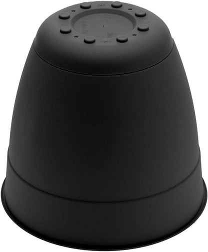 Bloem Dayton 6" Black Recyled Plastic Planter Pot with Drainage Holes and Removable Saucer for Indoor and Outdoor Gardening