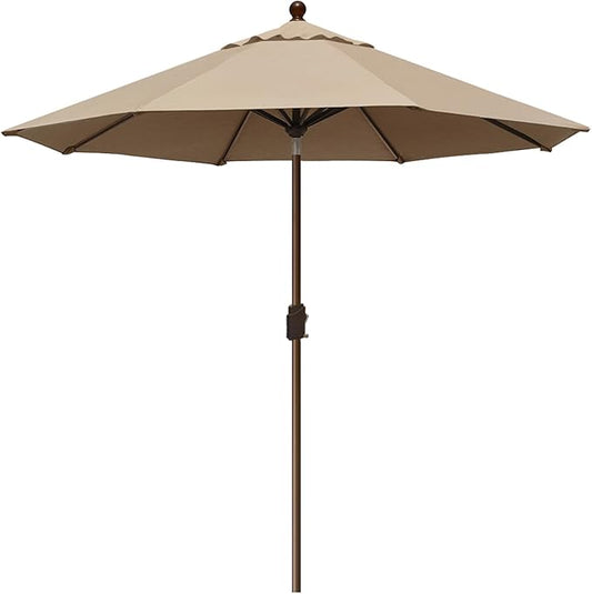EliteShade USA 10-Year-Non-Fading 9Ft Market Umbrella Patio Umbrella Outdoor Table Umbrella with Ventilation, Heather Beige