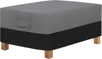 Easy-Going Patio Coffee Table Cover Small Outdoor Rectangular Table Cover, UV Resistant Waterproof Patio Furniture Cover (36"Lx22"Wx16"H, Gray/Black)
