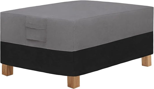 Easy-Going Patio Coffee Table Cover Small Outdoor Rectangular Table Cover, UV Resistant Waterproof Patio Furniture Cover (36"Lx22"Wx16"H, Gray/Black)