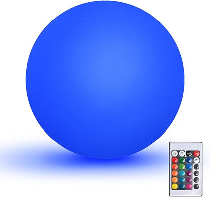 Orb Lamp | Rechargeable Colourful 16 RGB Colours LED Ball Light with Remote | Mood Lamp Globe Light Ball for Table or Bedroom | Modern Round Sphere Design | Indoor Color Changing Dome Accent