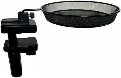 Railing/Fence/Pole Mount Bird Feeder 8" Metal Mesh Birdseed Tray for Deck/Balcony/Porch Wildbird Feeding Large Clamp(3" Max) Platform Wild Bird Feeder