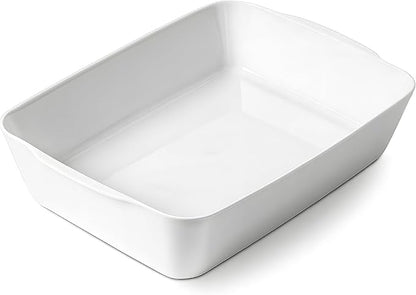 HOMBENE 4.2 QT Deep Ceramic Baking Dish, White Casserole Dish, Lasagna Pan for Oven, Ceramic Baking Pan, Kitchen Decor, Microwave Oven Safe, Dinner, Wedding (10" x 13.9")
