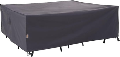 WJ-X3 Heavy-Duty Patio Furniture Cover, Waterproof & Windproof Outdoor Furniture Cover for Rectangle Table and Chairs, Fade-Resistant, 86" x 47" x 31", Gray