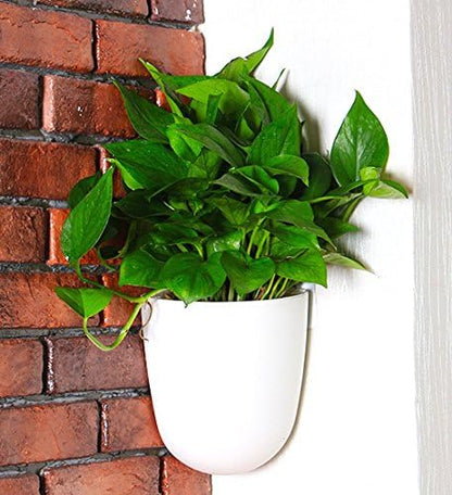 ORIMERC 4 Pack Corner Wall Mounted Hanging Planter Self Watering Triangle Plastic Flower Pot Decorative Modern Plant Vase Container Holder for Succulent Indoor Outdoor Home Office Décor White