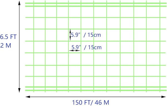 Green Polypropylene Garden Trellis Netting 6.5x100 ft, Heavy Duty Plant Support Net for Climbing Vegetables, Fruits & Flowers