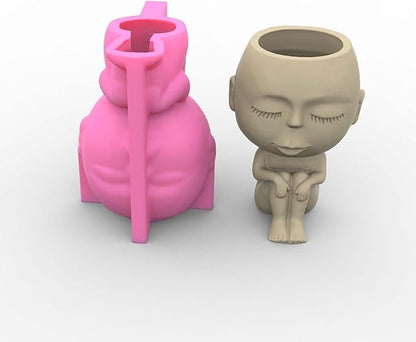 Baby Vase Silicone Concrete Planter Moulds,Silicone Flower Pot Molds,Handmade Resin Craft Clay Cement Pot Molds (C153)