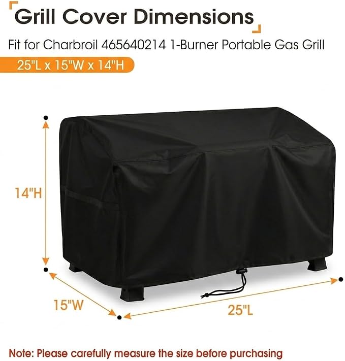 Outdoor Tabletop Grill Cover for Char Broil 200 Stainless Steel Portable Gas Grill, Waterproof Outdoor BBQ Table Top Grill Cover for Charbroil Model 465640214