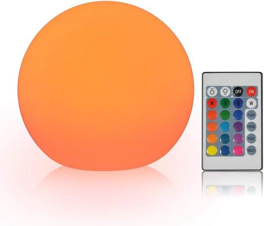 Rechargeable LED Ball Light, Portable Floating Pool Lights Bedroom Decorative Lamp RGB Color Changing Globe Orb Lamp with Remote for Party or Decor