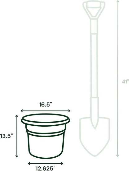 Bloem Posy 16" Charcoal Round Resin Planter Pot Indoor and Outdoor Gardening