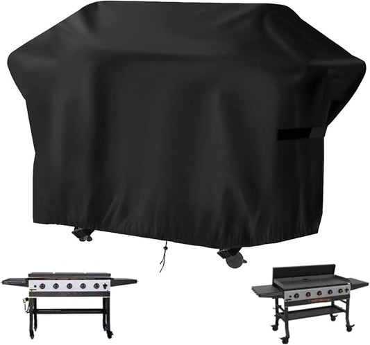 Heavy Duty Waterproof Gas Grill Cover, 76 inch Flat Top Griddle Cover for Weber Char-Broil Nexgrill More,4-6 Burner Grill Cover for Most 75 in Smoker，76"x 26"x36"