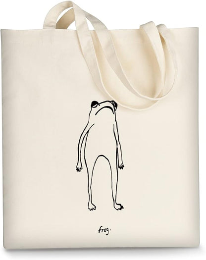 AUSVKAI Canvas Tote Bag Aesthetic for Women, Cute Reusable Cloth Cotton Bags for Shopping Beach Grocery