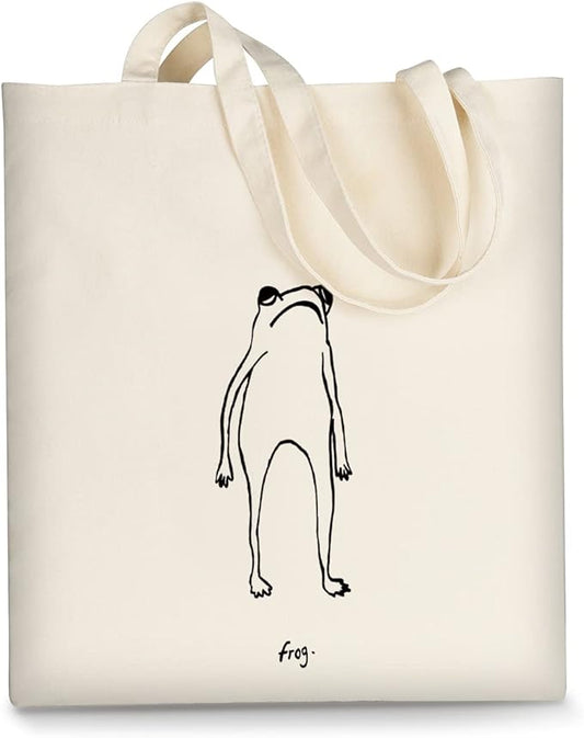 AUSVKAI Canvas Tote Bag Aesthetic for Women, Cute Reusable Cloth Cotton Bags for Shopping Beach Grocery